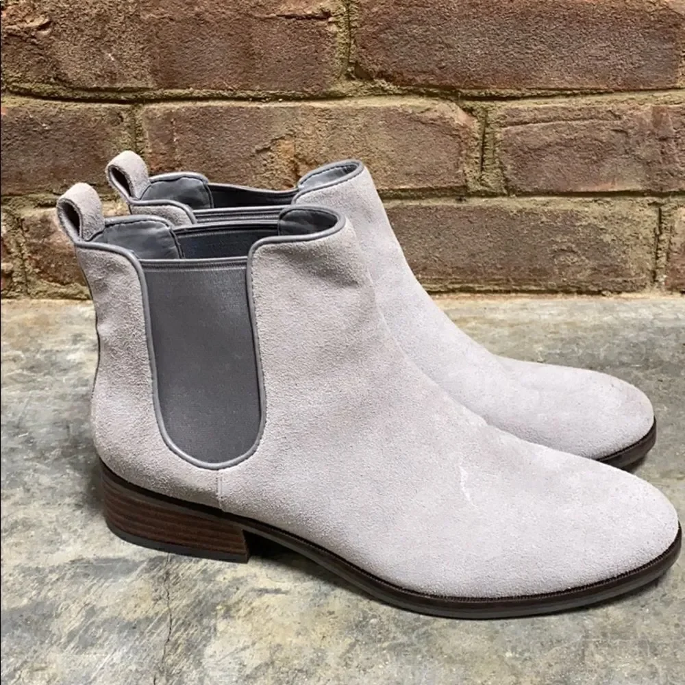 Cole Haan Landsman Light Gray Suede Ankle Bootie